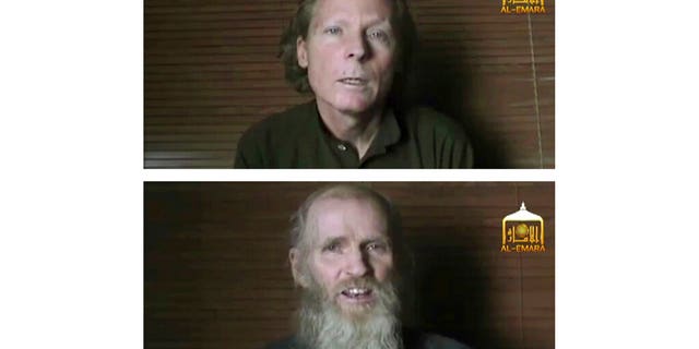 FILE: Kidnapped teachers Australian Timothy Weeks, top, and American Kevin King, were abducted at gunpoint in Afghanistan in August 2016.