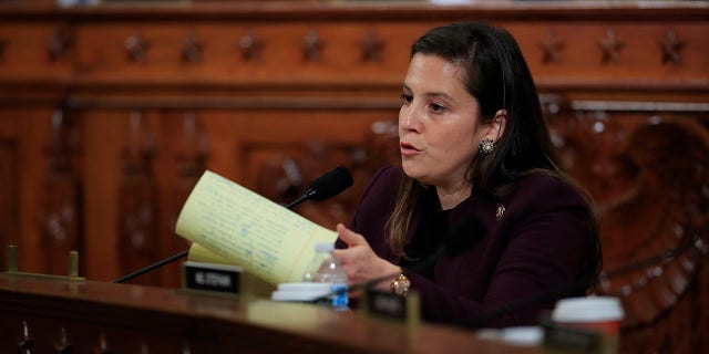 Rep. Elise Stefanik, R-N.Y., questions former White House national security aide Fiona Hill, and David Holmes, a U.S. diplomat in Ukraine, as they testify before the House Intelligence Committee on Capitol Hill in Washington, Thursday, Nov. 21, 2019.