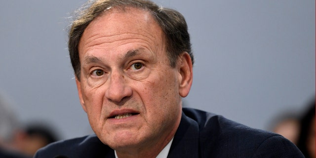 FILE - In this March 7, 2019, file photo, Supreme Court Justice Samuel Alito testifies before House Appropriations Committee on Capitol Hill in Washington.(AP Photo/Susan Walsh, File)