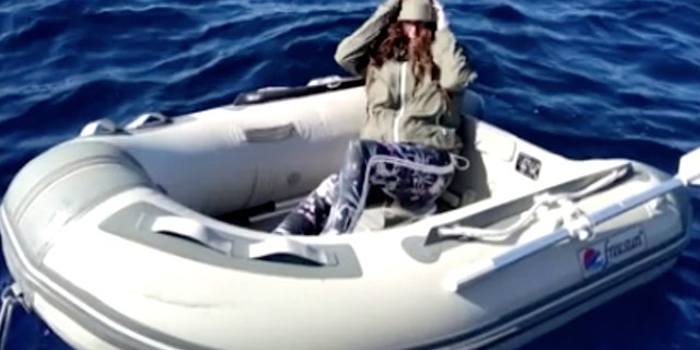 A 47-year-old female tourist was rescued by Greece authorities after floating in a rubber dinghy in the Aegean Sea for nearly two days, according to coastguard officials.
