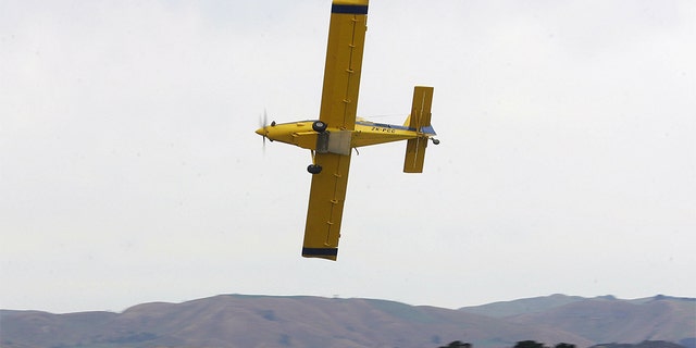 An Air Tractor AT 602 (like this one) crashed on Sept. 7 in Turkey, a small city just 90 miles west of the Oklahoma border, after slowing down too much in order to dump out “350 gallows of pink water” as a part of a gender reveal, the National Transportation Safety Board said.