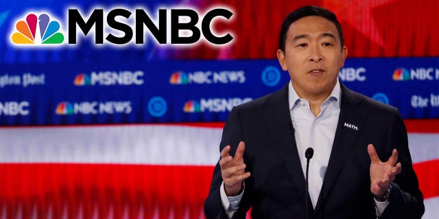 Andrew Yang and his supporters bashed MSNBC, which hosted the most recent presidential debate. (AP Photo/John Bazemore, Montage)