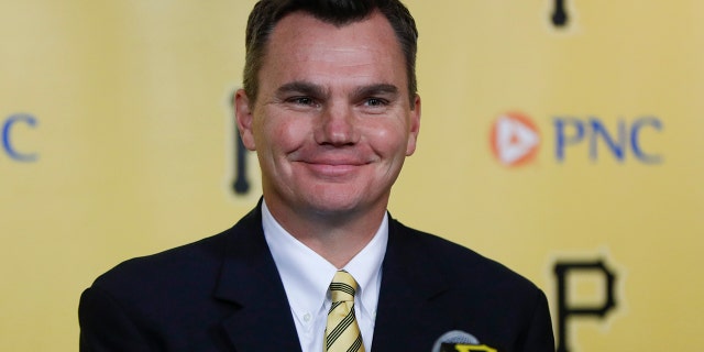 Ben Cherington smiles as he is introduced as the new general manager of the Pittsburgh Pirates baseball team at a news conference, Monday, Nov. 18, 2019, in Pittsburgh. (AP Photo/Keith Srakocic)