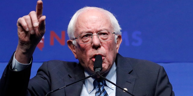 Democratic presidential candidate Sen. Bernie Sanders, I-Vt., speaks during a fundraiser for the Nevada Democratic Party, Sunday, Nov. 17, 2019, in Las Vegas. (Associated Press)