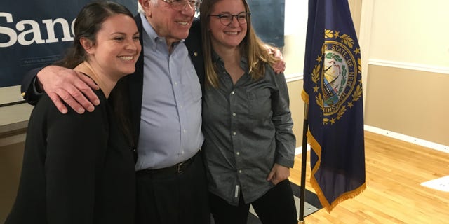 Democratic presidential candidate Sen. Bernie Sanders of Vermont takes pictures with supporters after holding a campaign event in Salem, NH on Nov. 25, 2019