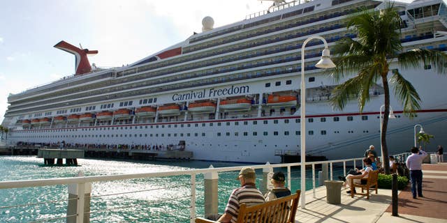 The Carnival Freedom, seen here during a 2013 sailing, had an issue related to a malfunction with its engine turbocharger. “That engine was quickly shut down and the smoke ceased," Carnival said.