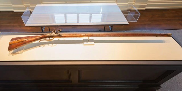 The Christian Oerter rifle made in 1755 seen on display Friday, Nov.1, 2019 at Philadelphia's Museum of the American Revolution.