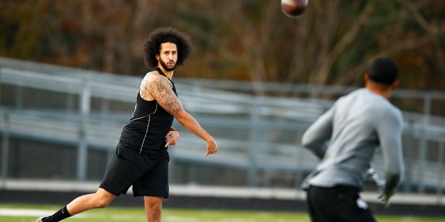 Free-agent quarterback Colin Kaepernick left his workout still unsigned. (AP Photo/Todd Kirkland)