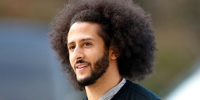 Colin Kaepernick arrives for a workout for NFL football scouts and media, Nov. 16, 2019, in Riverdale, Georgia.