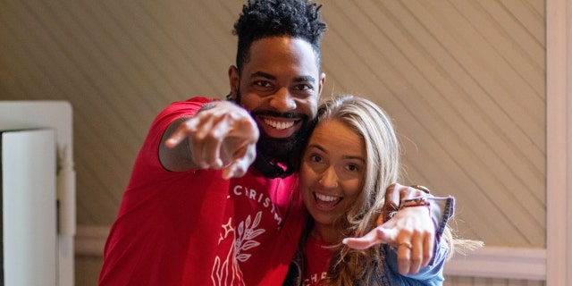 DJ Freddy Mac from K92 radio and Leah Stauffer, who organized Sunday's big event.