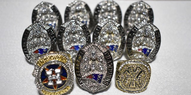 Philadelphia Customs and Border Protection officers seized 11 fake sports championship rings earlier this month. (Customs and Border Protection)