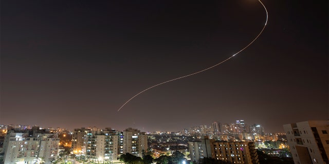 An Iron Dome anti-missile system fires interception missiles as rockets are launched from Gaza toward Israel, as seen from the city of Ashkelon, Israel, Nov. 13, 2019. (REUTERS/ Amir Cohen)