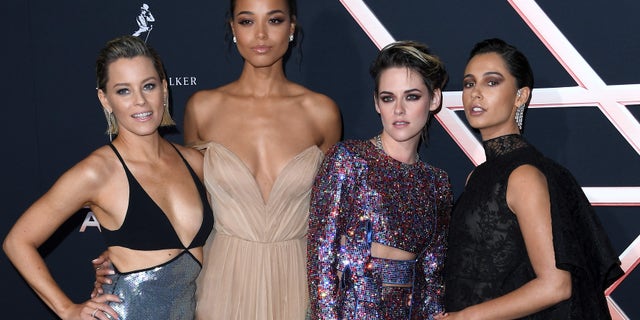 LOS ANGELES, CALIFORNIA - NOVEMBER 11: (L-R) Elizabeth Banks, Ella Balinska, Kristen Stewart, and Naomi Scott attend the premiere of Columbia Pictures' "Charlies Angels" at Westwood Regency Theater on November 11, 2019 in Los Angeles, California. (Photo by Steve Granitz/WireImage)