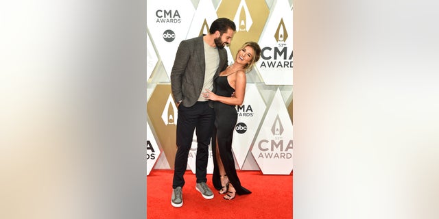 Eric Decker and Jessie James Decker on the red carpet of the 53rd Annual CMA Awards in Nashville, Tenn. (Photo by John Shearer/WireImage,)