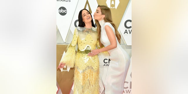 Kacey Musgraves and Gigi Hadid on the red carpet of the 53rd annual CMA Awards in Nashville, Tenn. (Photo by John Shearer/WireImage)