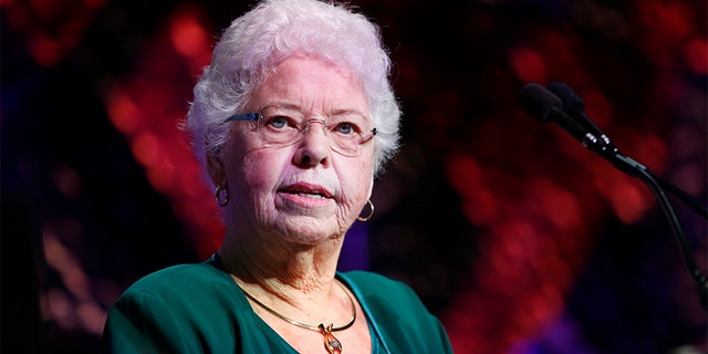 Joanne Rogers speaks on stage during UNICEF Children's Champion Award Dinner honoring Yo-Yo Ma and Alli and Bill Achtmeyer at The Castle at Park Plaza on June 1, 2017, in Boston, Massachusetts.