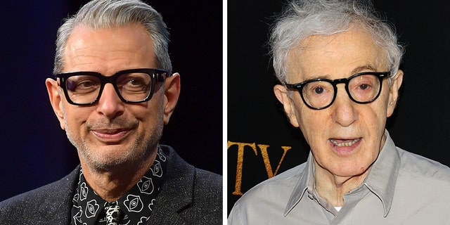 Jeff Goldble , Left, talks about the charges against the director Woody Allen.