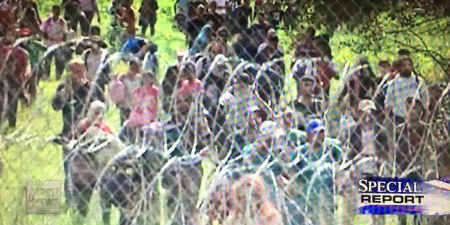 Migrants in Roszke, Hungry on Sept. 14, 2015.