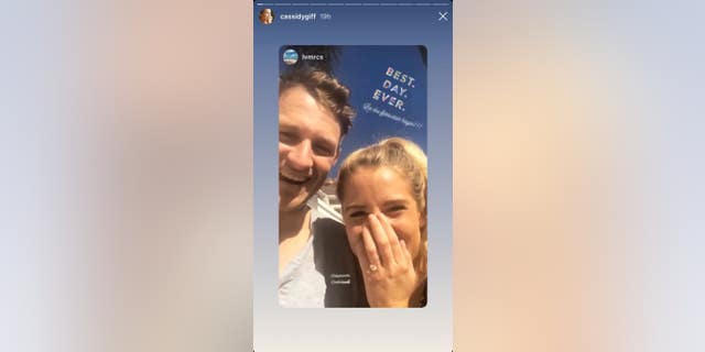 Cassidy Gifford shows off her new engagement ring with a friend on Instagram.