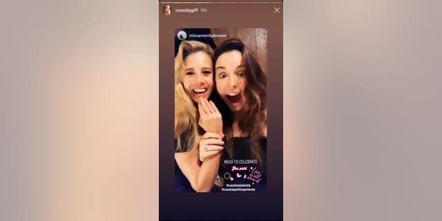 Cassidy and future sister-in-law Erika Brown pose for a celebratory selfie.