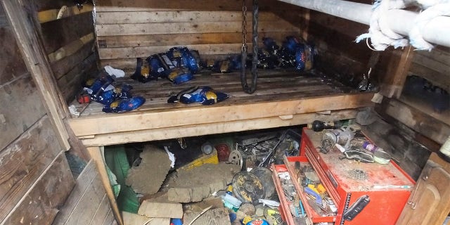 Photo shows the interior of an underground bunker where Geoffrey Graff was arrested after sheriff’s deputies found a stash of weapons in the bunker.<br>
(Milwaukee County Sheriff's Office via AP)
