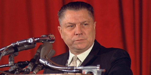 President of the Teamsters' Union James Hoffa attends the start of trucking contract talks at the Washington Hilton Hotel, in Washington, D.C., Jan. 18, 1967.  