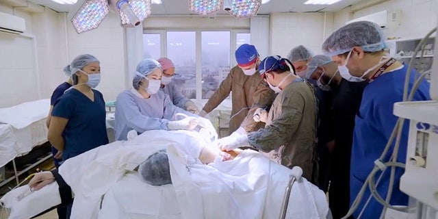 Kirill Tereshin during the first of possibly three surgeries to remove the implants.
