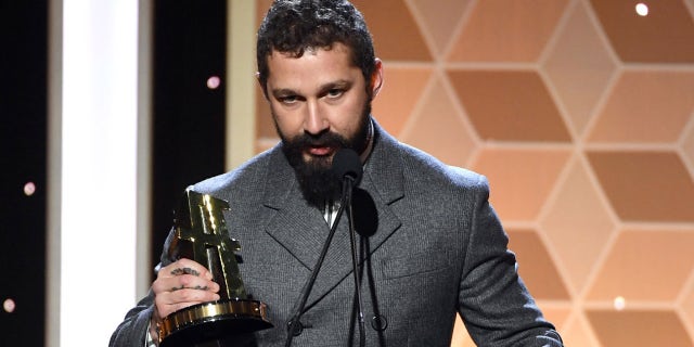 Shia LaBeouf accepted the Breakthrough Screenwriter Award for his film