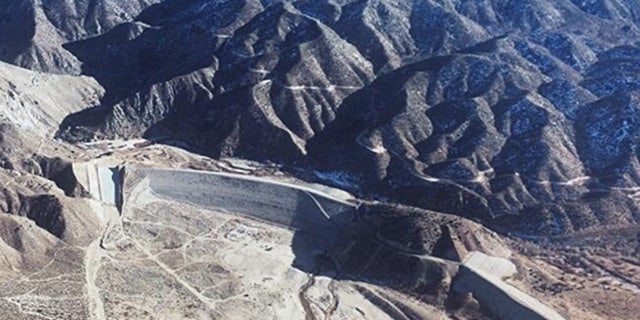 The Mojave River Dam, pictured in this undated photo, was built in the 1970s near the San Bernardino Mountains. Officials said Friday the dam could fail during an extreme storm, causing flooding in Mojave Desert communities.