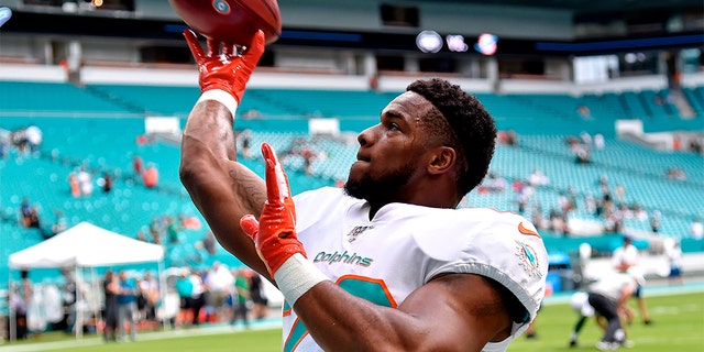 The Miami Dolphins released suspended running back Mark Walton on Tuesday, hours after he was arrested on charges of punching his pregnant girlfriend in the head. (Steve Mitchell-USA TODAY Sports, File)