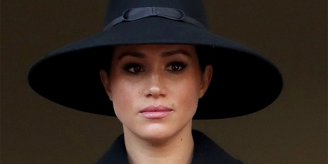 Meghan, Duchess of Sussex attends the annual Remembrance Sunday memorial at The Cenotaph on Nov. 10, 2019, in London, England.