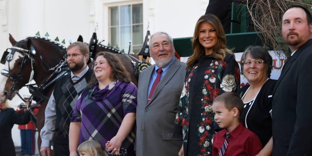 Larry Snyder, owner of Mahantongo Valley Farms in Pitman, Pa., presented the centerpiece after winning an annual contest held by the National Christmas Tree Association.