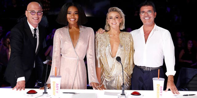 Pictured: (l-r) "America's Got Talent" judges, Howie Mandel, Gabrielle Union, Julianne Hough, Simon Cowell (Photo by: Trae Patton/NBC)