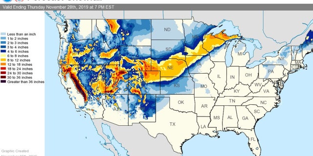 Two winter storms were expected to bring heavy snow, wind and rain to much of the country this week, officials said.