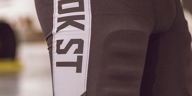 The use of gray on the jerseys represents the same type of scheme on the aircraft, with the paint stripe mimicking the one used on the Boeing KC-135 Stratotanker.