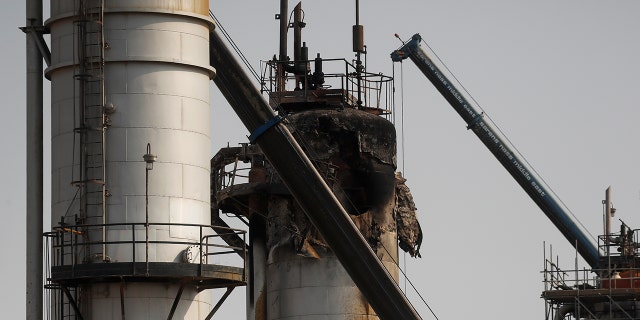 The extent of the damage at the oil facility following the strikes.