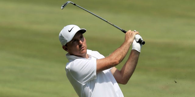 Russell Henley plays his shot on the 18th hole during the final round of the John Deere Classic at TPC Deere Run on July 14, 2019 in Silvis, Illinois. (Photo by Dylan Buell/Getty Images)