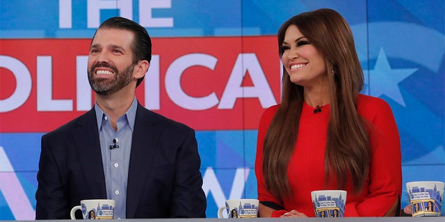 <br> ​​​​​Donald Trump Jr. and Kimberly Guilfoyle are seen on ABC's "The View," Nov. 7, 2019. (Getty Images) 