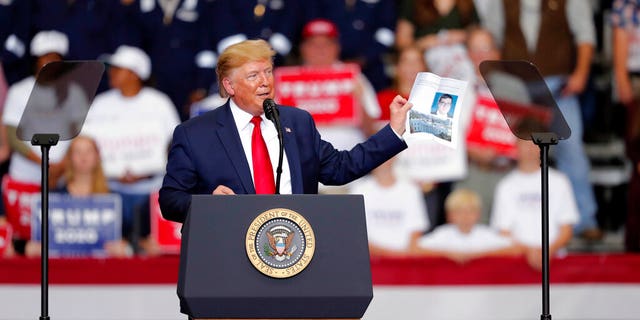 President Donald speaks at a campaign rally in Monroe, La., Wednesday, Nov. 6, 2019. (AP Photo/Gerald Herbert)
