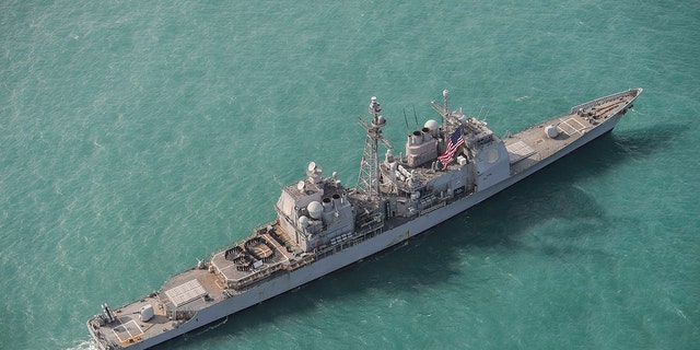 The USS Chancellorsville, pictured here earlier this month, conducted the transit in a move likely to irk China.<br data-cke-eol="1">