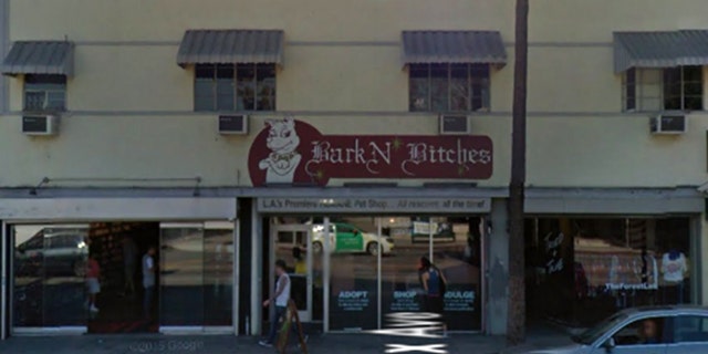 An employee of Bark n' B-tches was caught throwing a dog across the store in Los Angeles on Wednesday.