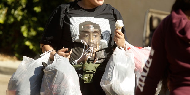Brown says he's having a high-end yard sale at his Los Angeles home, and a crowd has been gathering for hours.