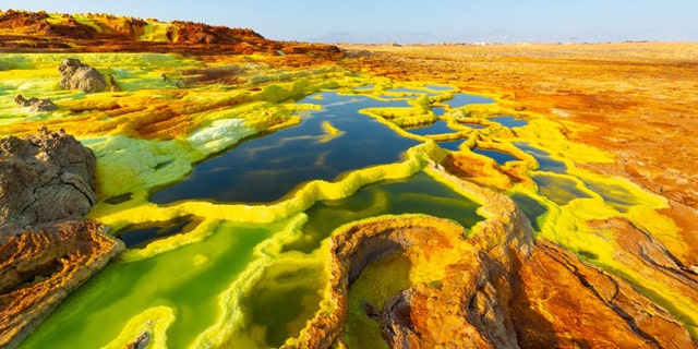 The Dallol hydrothermal pools are harsh environments. (Credit: Shutterstock)