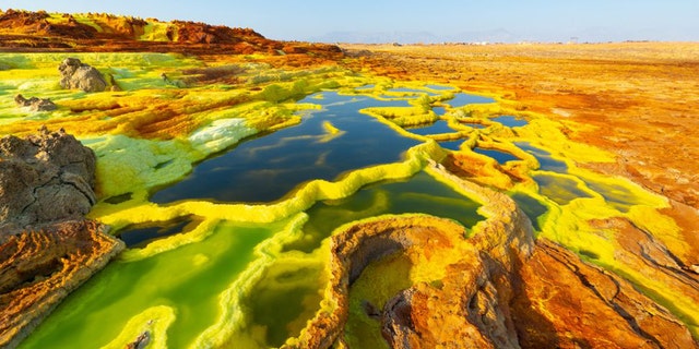 The Dallol hydrothermal pools are harsh environments. (Credit: Shutterstock)