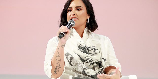 Demi Lovato opening up at the Teen Vogue Summit 2019 at Goya Studios in Los Angeles on Saturday.