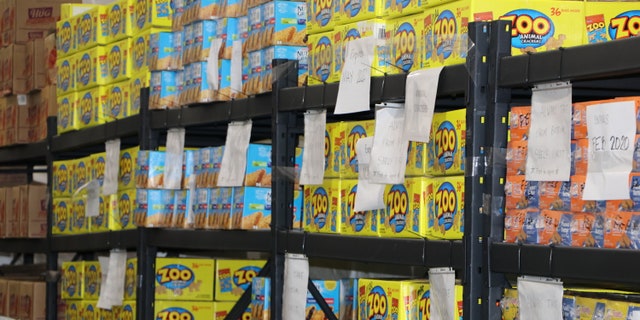 Supplies in a migrant detention facility in Texas. (Adam Shaw/Fox News)