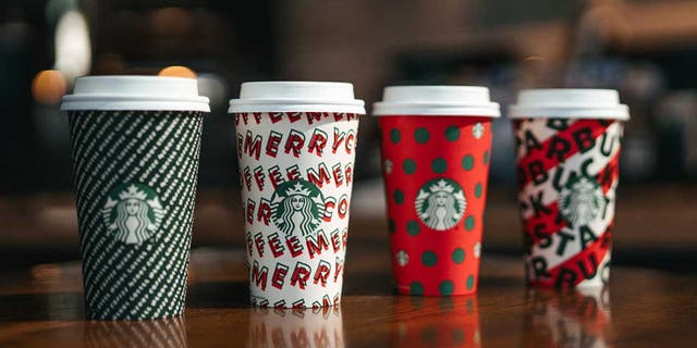 Starbucks & # 39; new designs, from left, are