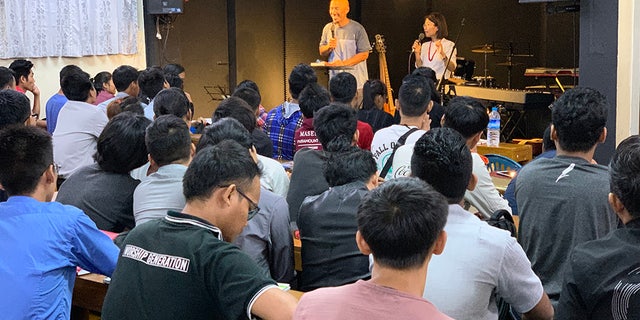 Francis Chan speaks in Myanmar this summer on a vision trip with others from his Crazy Love Ministries team.
