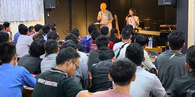 Francis Chan speaks in Myanmar this summer on a vision trip with others from his Crazy Love Ministries team.