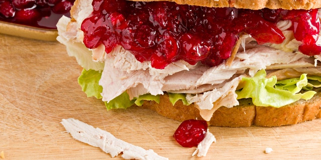 A cranberry and turkey sandwich is shown here. Cranberries — a super food — are high in antioxidants and potentially help prevent disease.